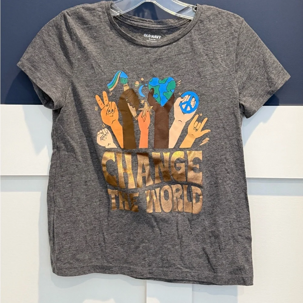Old Navy Kids' Gray Change the World Tee